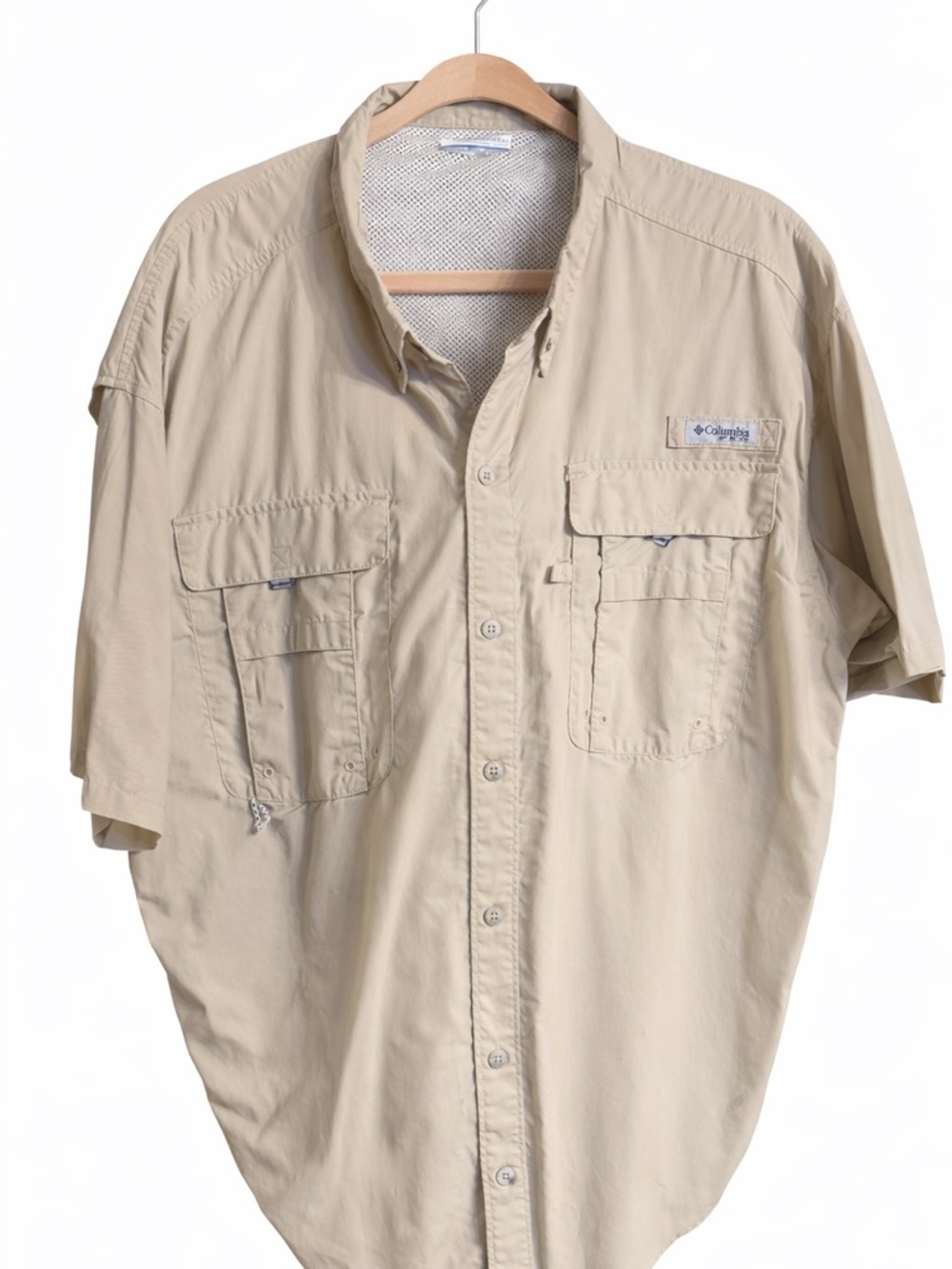 Columbia Men’s Short-Sleeve Fishing Shirt - Beige